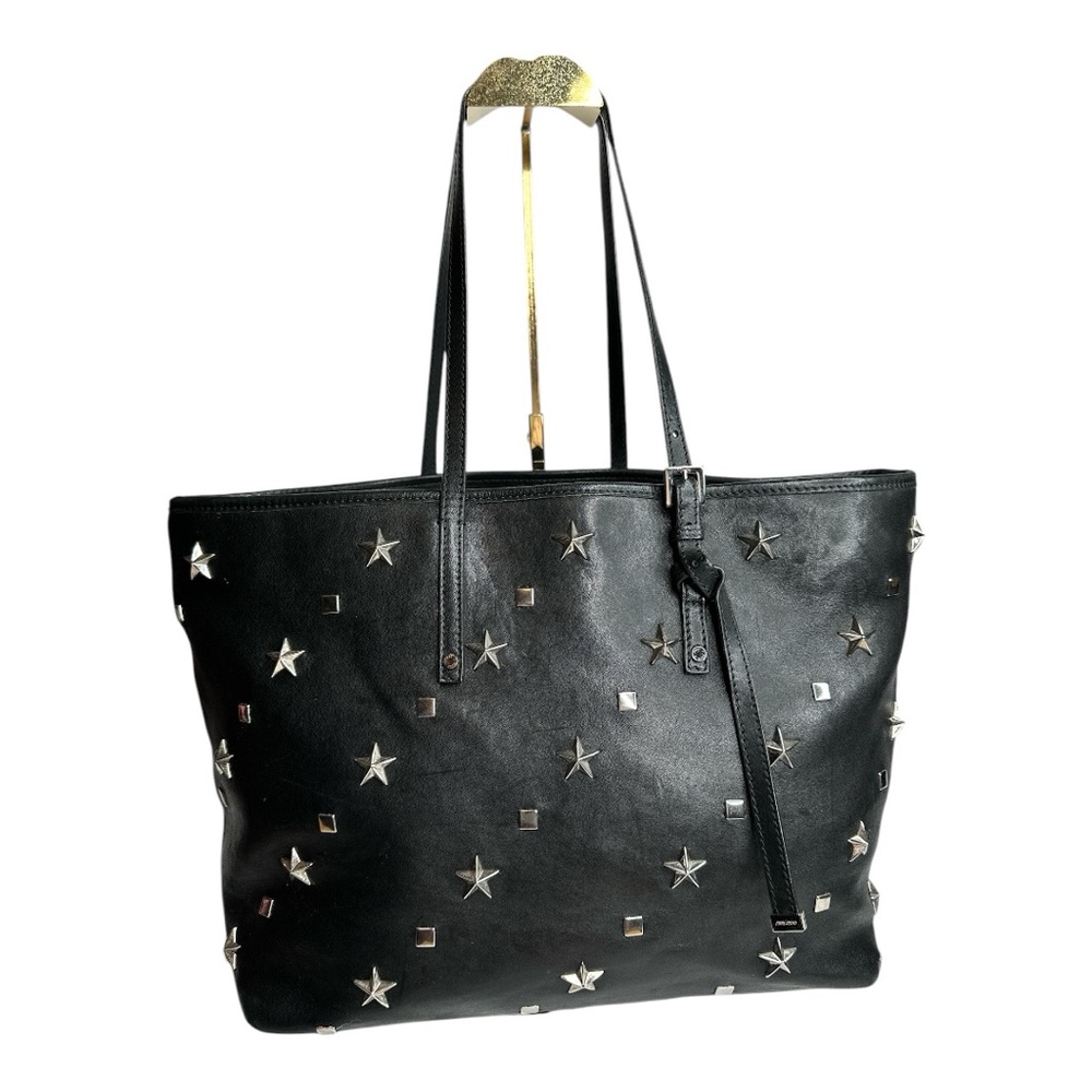 Jimmy Choo Black Leather Studded Handbag & Shoulder Bag, Tote Bag - Picture 9 of 16